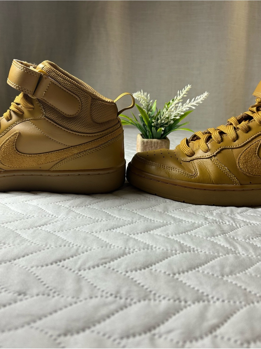 Nike Court Borough Mid 2 "Wheat" - Size 6Y (Women's 7.5) - Picture 6 of 10